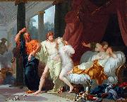 Baron Jean-Baptiste Regnault Socrate arrachant Alcibiade du sein de la Volupte oil painting on canvas
